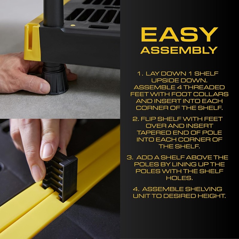 Plastic storage rack, each shelf can hold up to 200 pounds (55 x 48 x 20 ). gallery