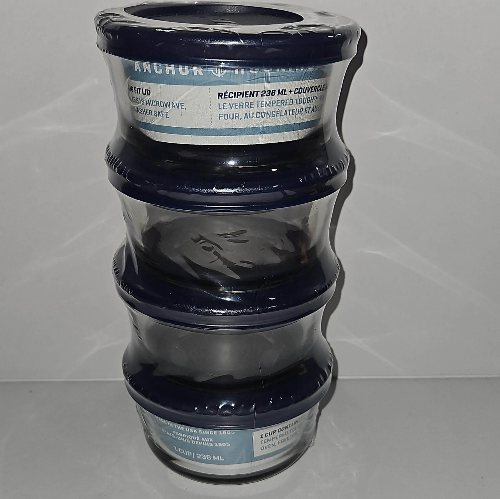 Anchor Hocking 1 Cup/236 mL Round Glass Storage Containers w/ Snug Fit Lids gallery