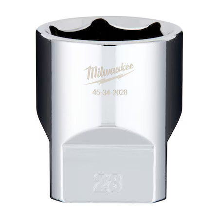 Milwaukee Tool 45-34-2028 Socketextension, Chr, 6P28mm, Chrm, 0.5In