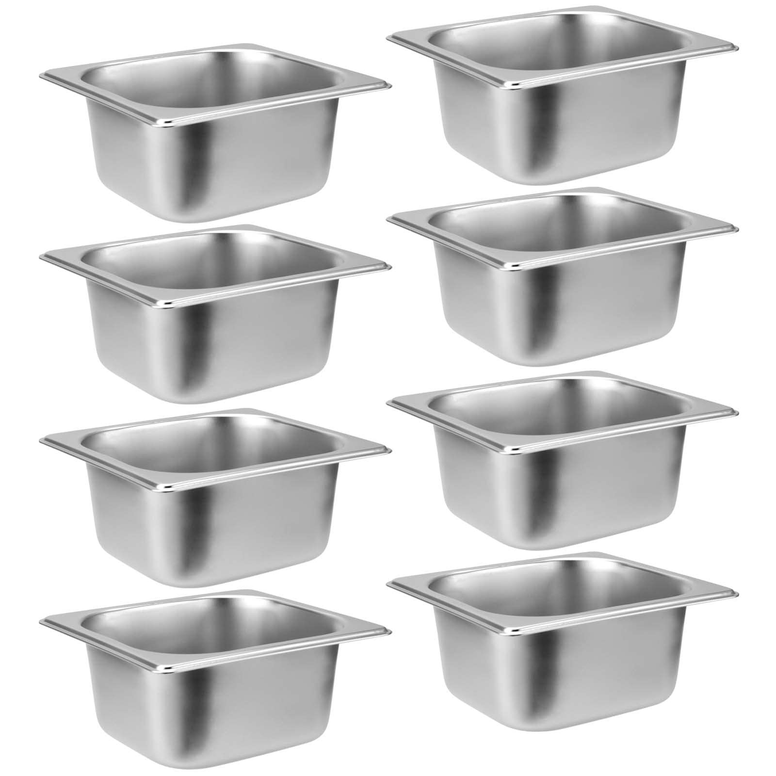 8 PCS 1/6 Size x 2.5 Inch Deep Stainless Steel AntiJam Steam Table Pans gallery