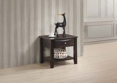Simple Modern Look Wooden 1pc End Table Living Room Sofa Side Table Veneer Drawe