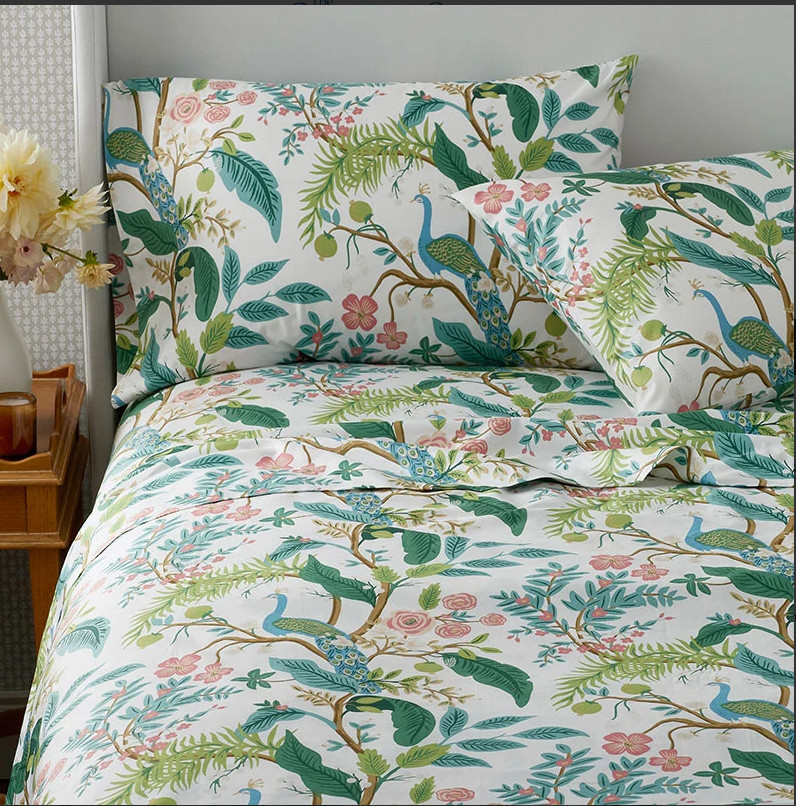 thecompanystore Peacock Classic Smooth Sateen Bed Sheet Set - Cream gallery