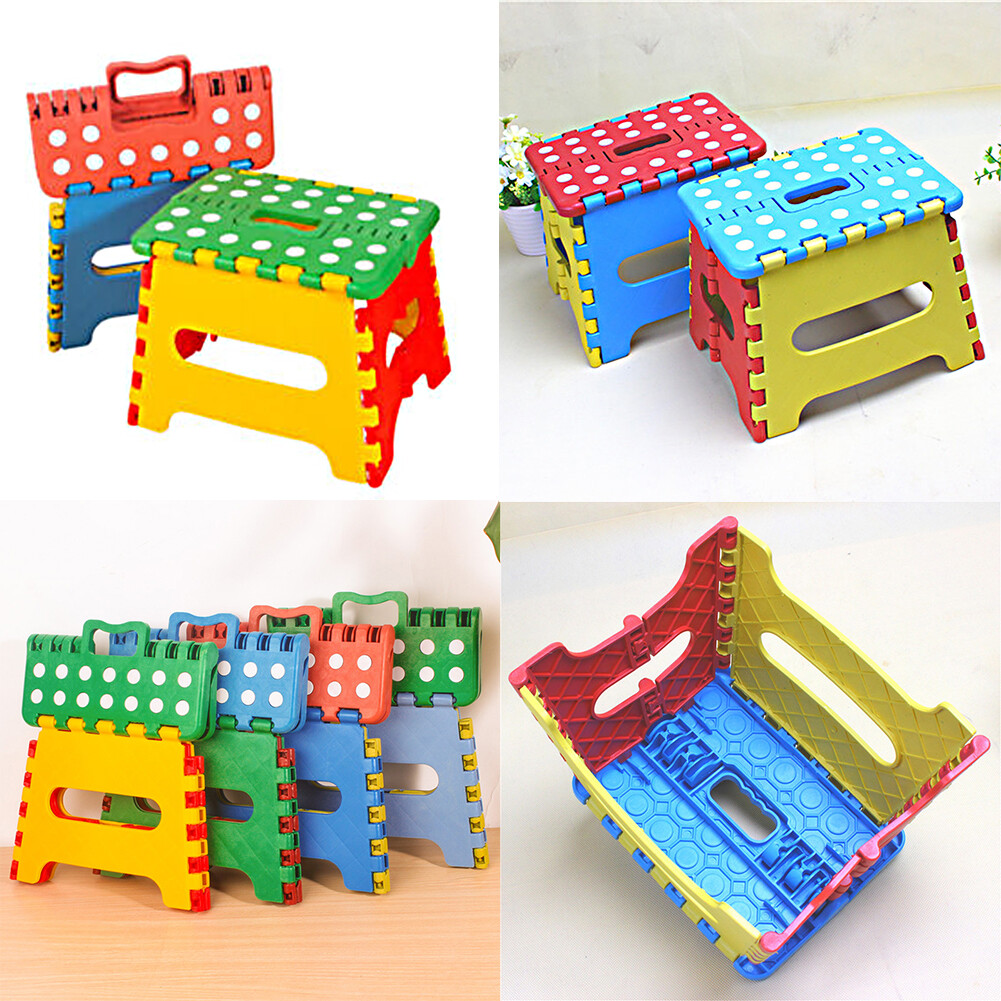 US 2-4 Pack Collapsible Folding Stool Anti-Slip Lightweight Kitchen Foot Step 7" gallery