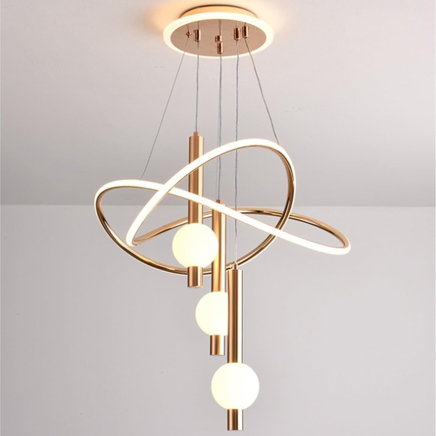 Creative 3-Color Lighting LED Chandelier Spherical Acrylic Pendant Lamp Fixtures gallery