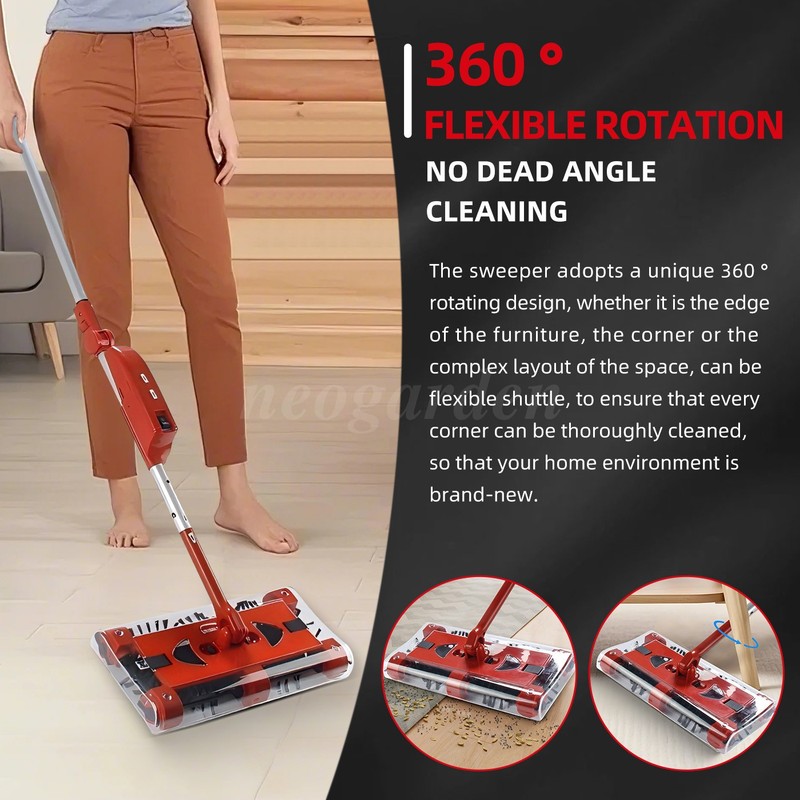 Cordless floor sweeper 45" rechargeable floor and carpet sweeper Vacuum Cleaner gallery