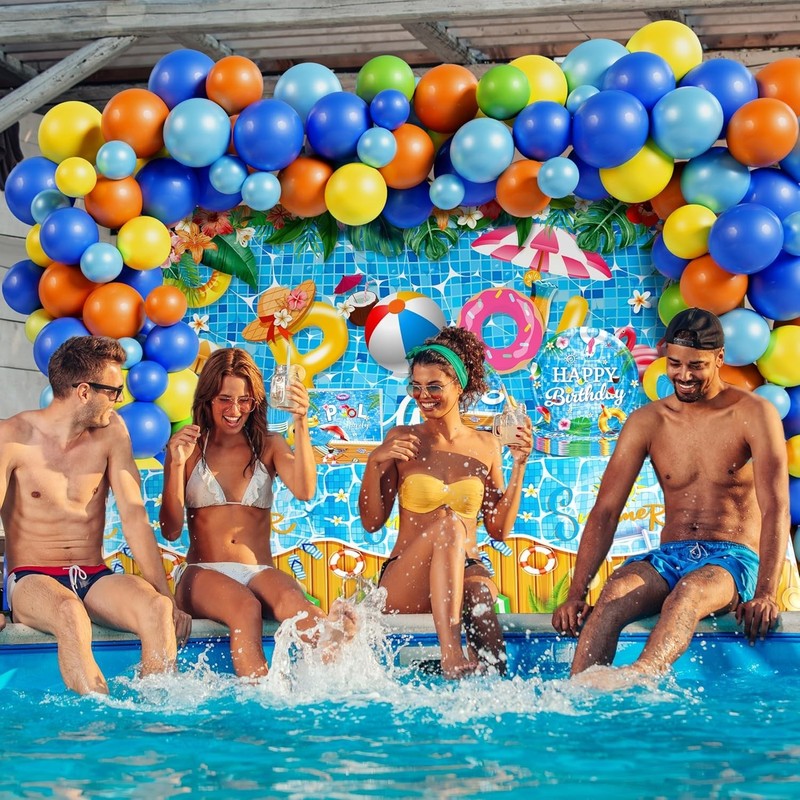Pool Party Decorations, Summer Beach Pool Themed Birthday Party Supplies with... gallery