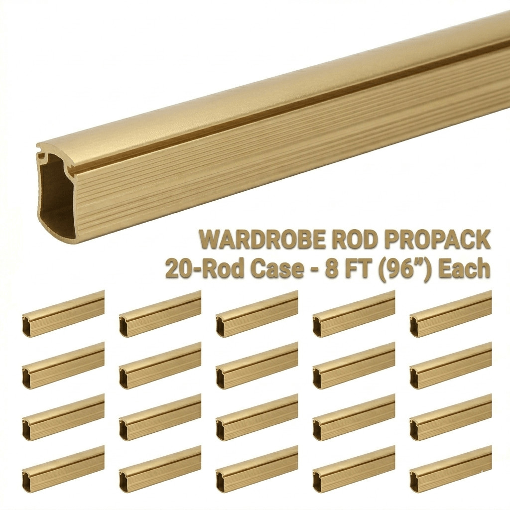 20-Case ProPack 8ft (96") Premium Hourglass Closet Wardrobe Hanging Rods with Pr gallery