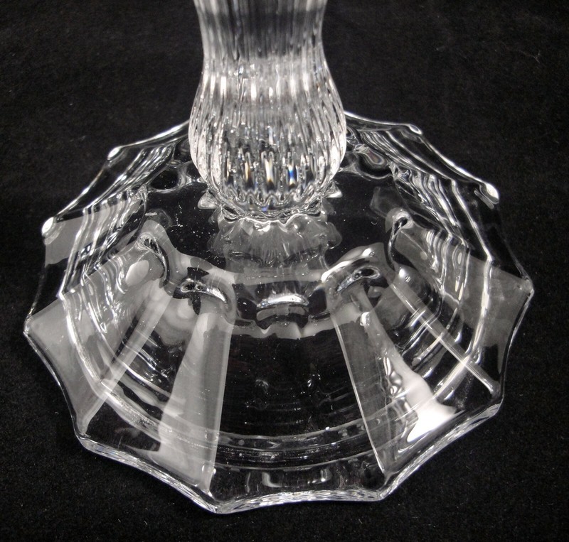 Clear Glass Dodecagon Column Candlesticks Taper Candle Holders 7" Elegant Decor gallery
