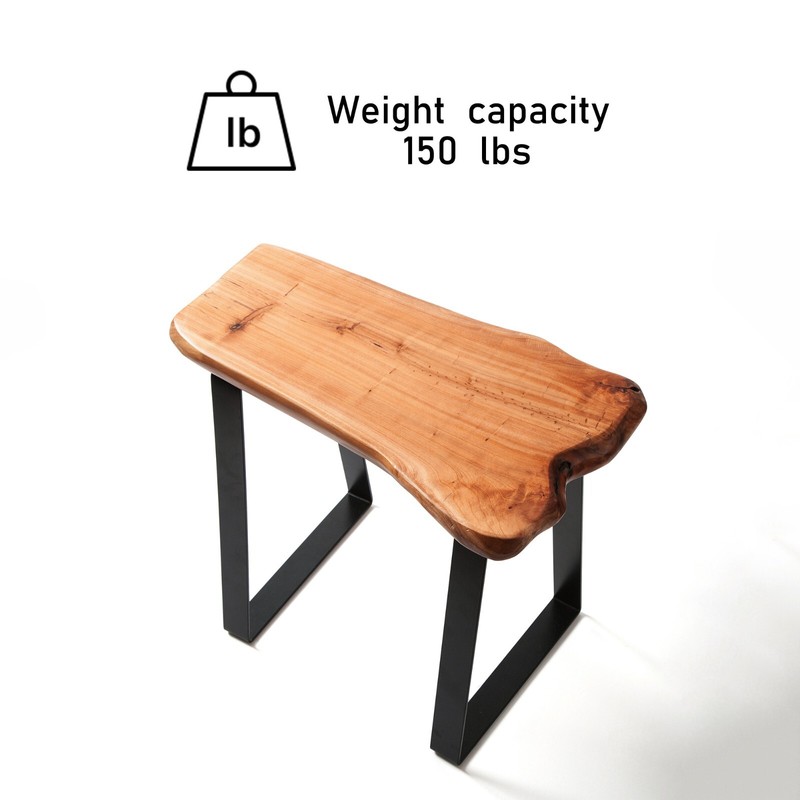 GREENAGE Cedar Wood Small Entryway Bench with Metal Legs, 20" x 12" x 17.5" H gallery