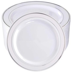 High-Quality Silver Plastic Plates – 10.25inch – 100 Count