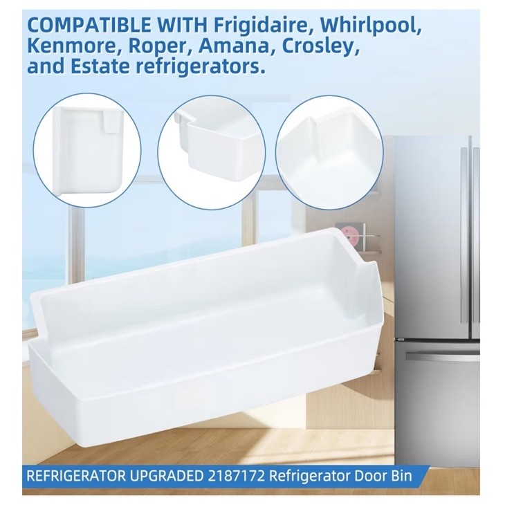 WP2187172 Replacement Whirlpool/Kenmore Refrigerator Door Bin - WHITE- 2187172 gallery
