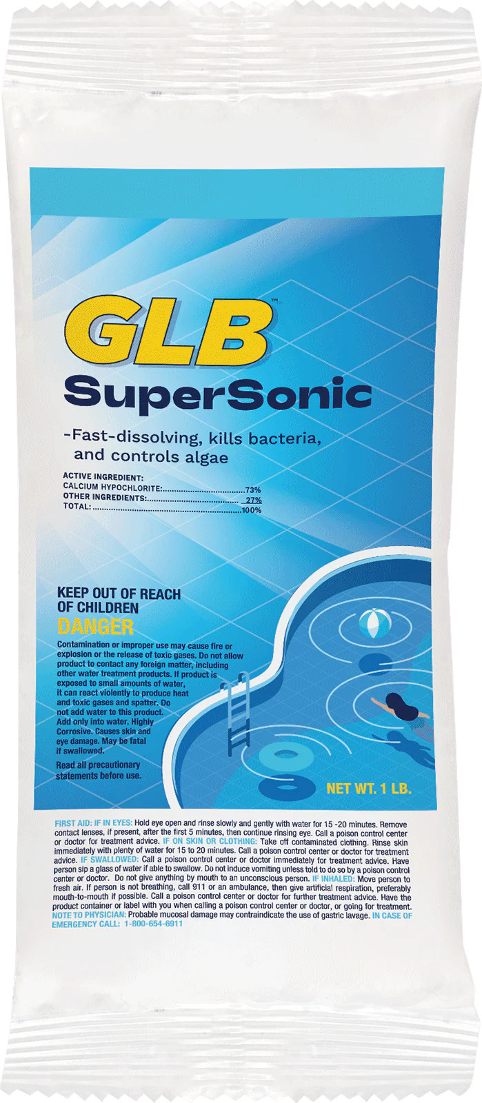 GLB SuperSonic Pool Shock 1 lb 6 Pack Calcium Hypochlorite Shock gallery