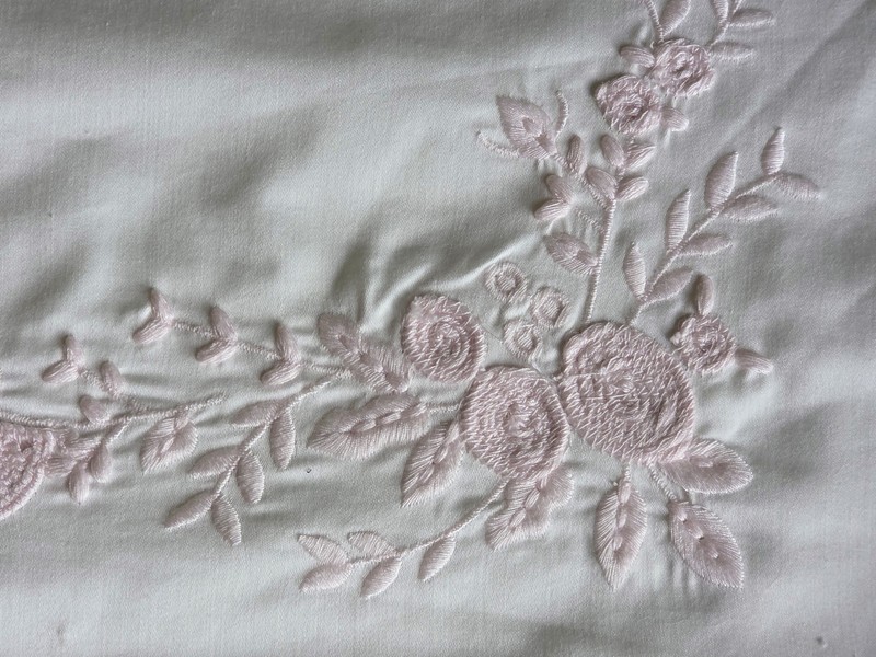 Pottery Barn LoveShackFancy Embroidered Ruffle Pillow Cover ~ 20" x 20" ~ NEW gallery