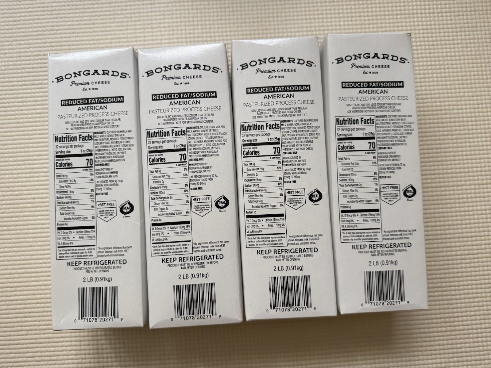 Bongards Premium American Cheese Pasteurized Process 4-Pack (8 lbs) Government gallery