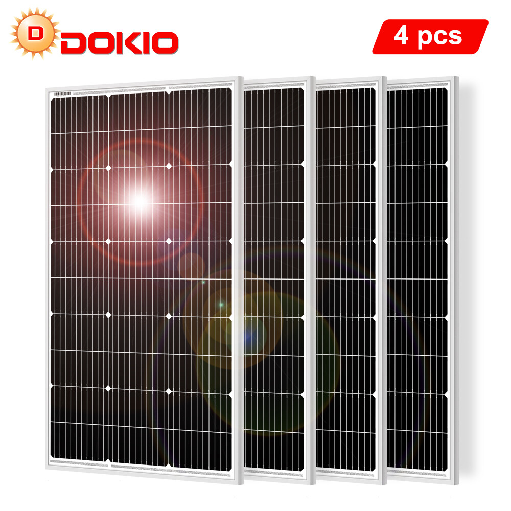 Dokio 4X 100w 400w Rigid Monocrystalline Solar Panel for Home/Caravan/RV/Boat gallery