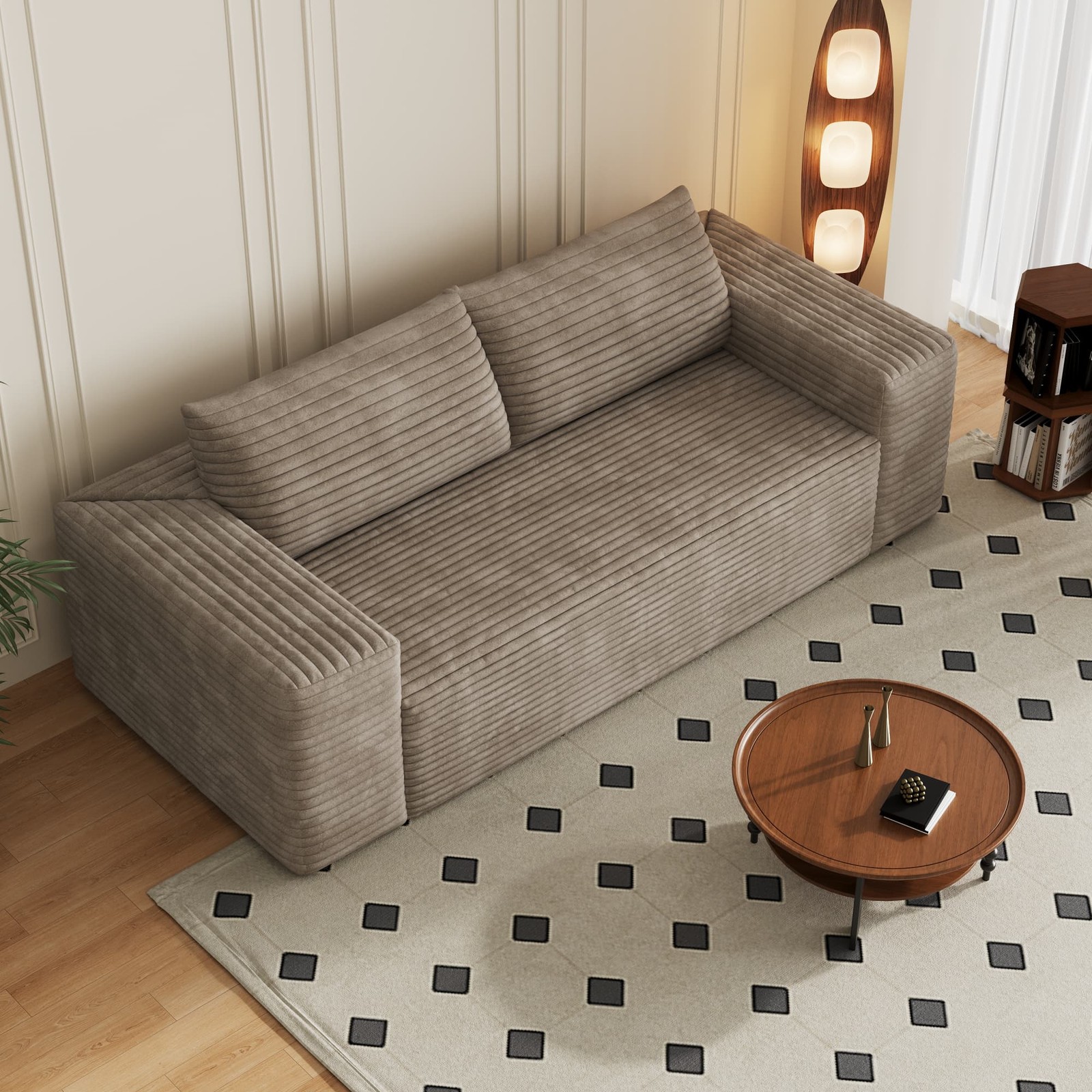 78.8" Boneless Cloud Loveseat Couch Deep Seat Sofa No-Assembly Plush Corduroy gallery