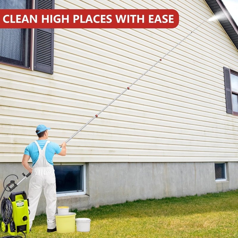 24 FT Telescoping Pressure Washer Wand Extension, Hot Water Supported Power Wash gallery