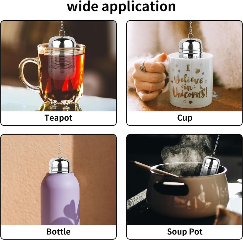 2 Pcs Stainless Steel Tea Infuser Strainers for Loose Tea Mesh Tea Ball Holder gallery