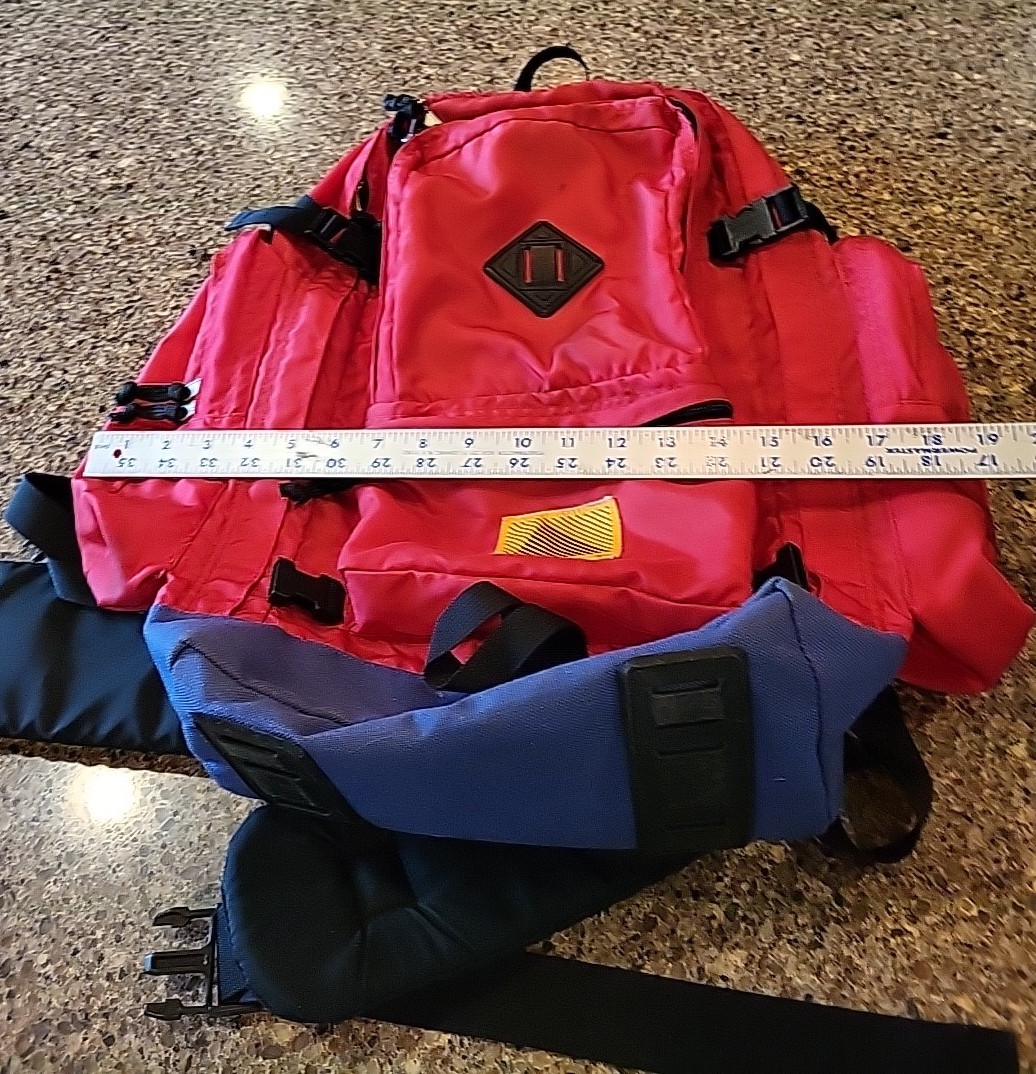Kelty Redwing Soft Pack Backpack Red & Blue Vintage 3