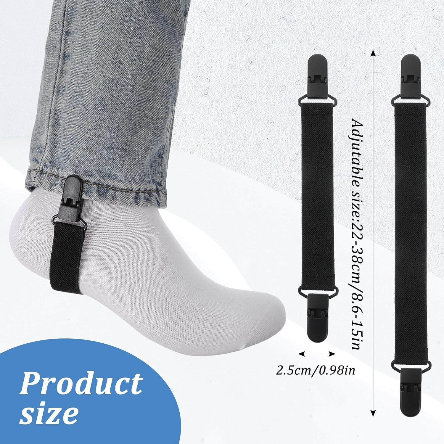 4 Pcs Adjustable Elastic Straps with Clips Boot Straps for Cowboy Boots Pant ... gallery