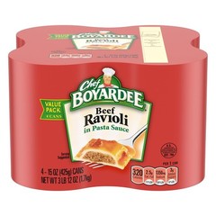 Chef Boyardee Beefaroni Beef Macaroni Microwave Pasta 4 Pack 15 Oz