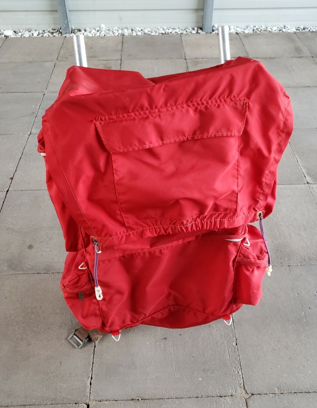 Vintage Large Red External Aluminum Frame Hiking Backpack