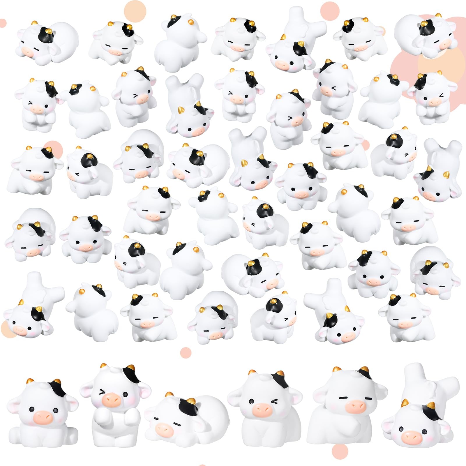 Mini Cow Figurines 48 Pcs Resin Cute Tiny Animals Garden Decor Fairy Crafts gallery