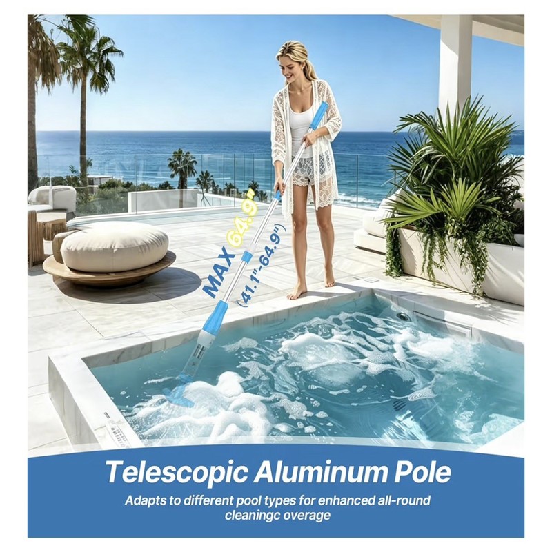 4-in-1 Cordless Rechargeable Pool Vacuum - Spa & Hot Tub Cleaner, 90 Min Run Tim gallery