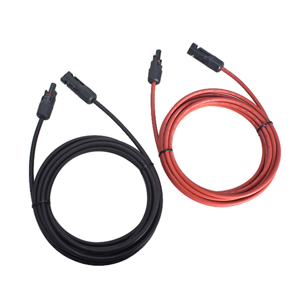 1 Pair Black + Red Solar Panel Extension Cable Wire Connector 12/10 AWG New gallery