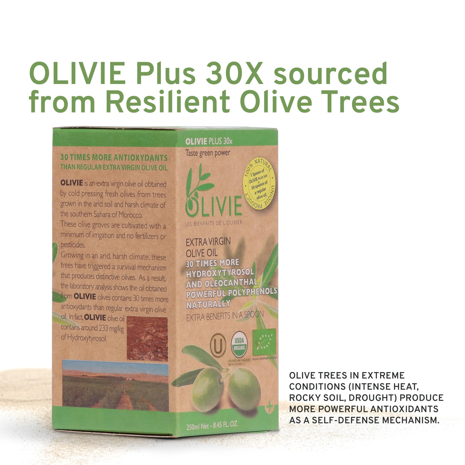 Organic High Polyphenol Rich Extra Virgin Olive Oil OLIVIE PLUS 30X | 250 ml gallery
