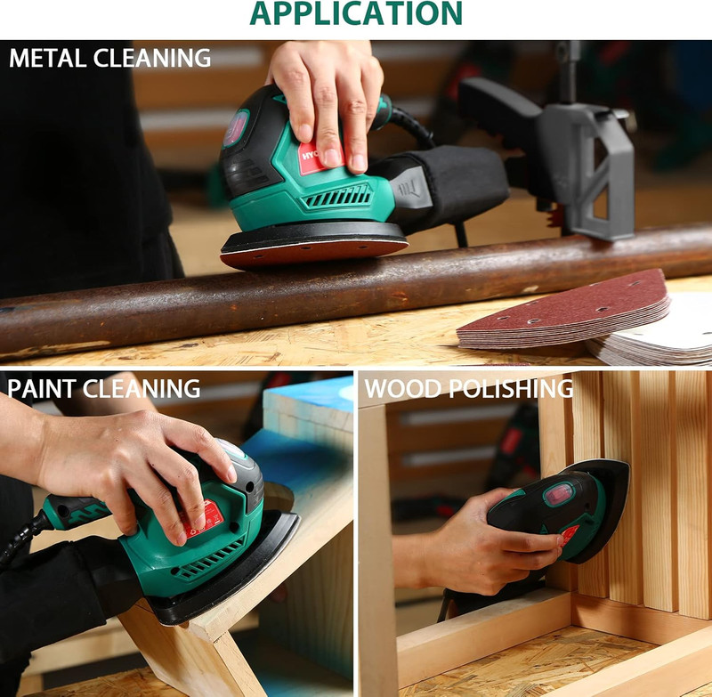 60PCS Triangular Sander Sandpaper, HYCHIKA Detail Sander Sandpaper Assorted 60/8 gallery