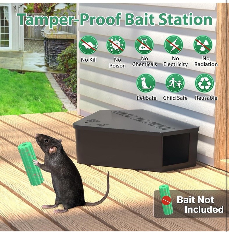 Rat Station Box with Keys, 2 Pack – Safe for Kids/Pets, Reusable, Indoor/Outdoor gallery
