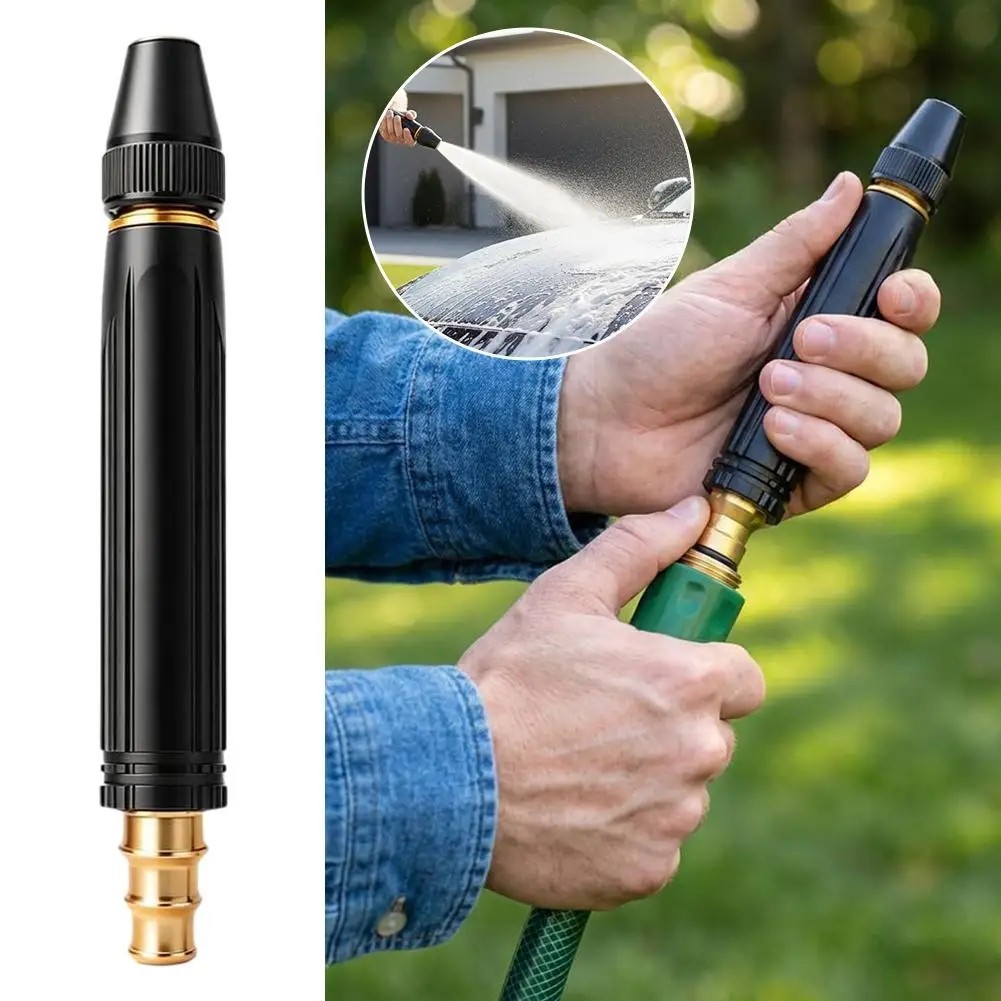 Sakerplus Heavy Duty Adjustable Hose Nozzle, High Pressure Jet Sweeper Spray Noz gallery