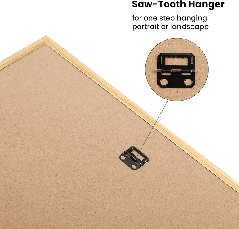 upsimples 16x24 Picture Frame Scratch-Proof Poster Frames, Natural, 2 Pack gallery