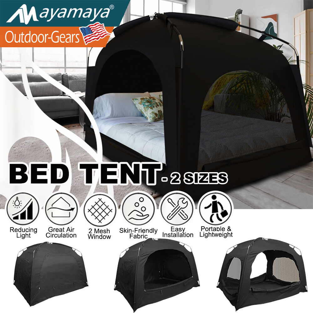 Portable Indoor Privacy Bed Tent Twin Full Size Sleeping Canopy for Kids Adults gallery