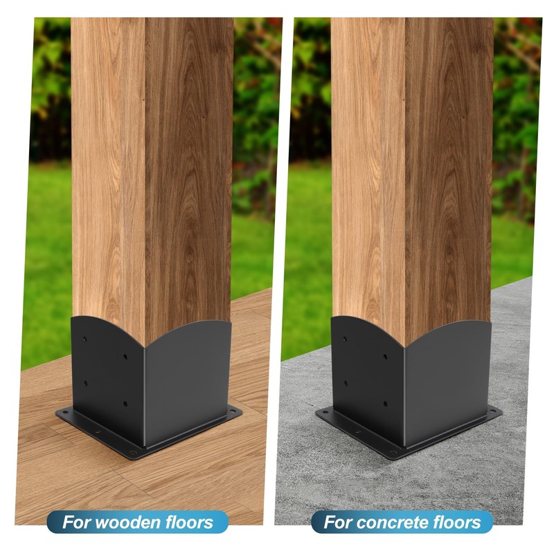 Post Base 2 Pcs, 6"x 6" (Inner Size 5.6"x5.6") Wood Fence Post Anchor Base,He... gallery