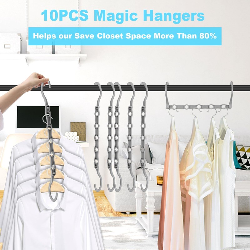 10 Pack Magic Hangers Space Saving Hangers Closet Space Saver Hanger Organizer gallery