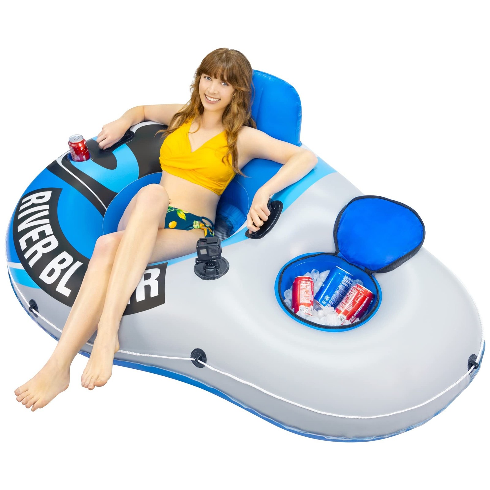 Sunlite Sports Inflatable River Tube Float with Built in Cooler - Heavy Duty ... gallery