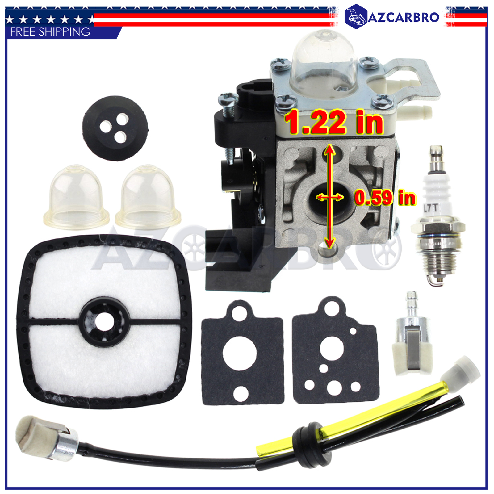 Carburetor Kit For ECHO SRM-230 SRM200 SRM201 SRM210 Trimmer Zama RB-K70 RB-K75 gallery