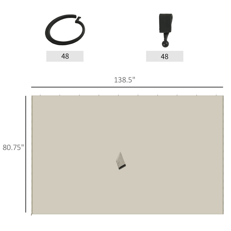 10'x13' Universal Gazebo Sidewall Replacement Curtain 4 Panels 48 Hooks/C-Rings gallery