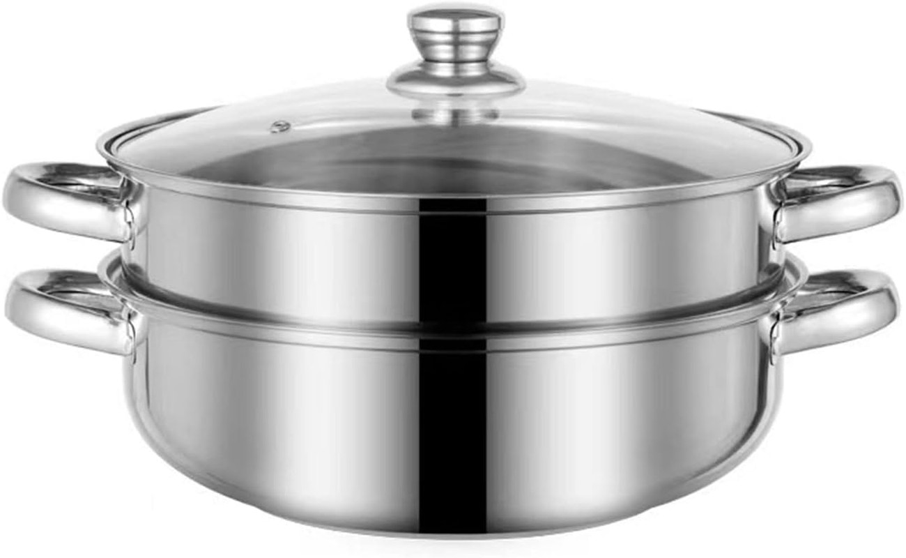 Steamer for Cooking, 5.0 Quarts Stainless Steel Steamer Pot, 2-Tier Steam Pots gallery