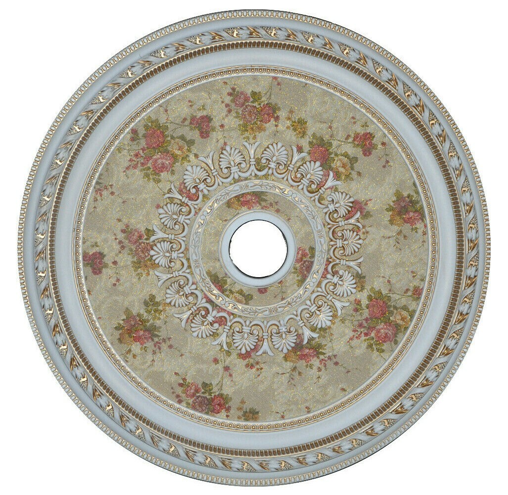 32" ROUND CHANDELIER CEILING MEDALLION ROSE BOUQUET FOYER DINING ROOM BEDROOM gallery