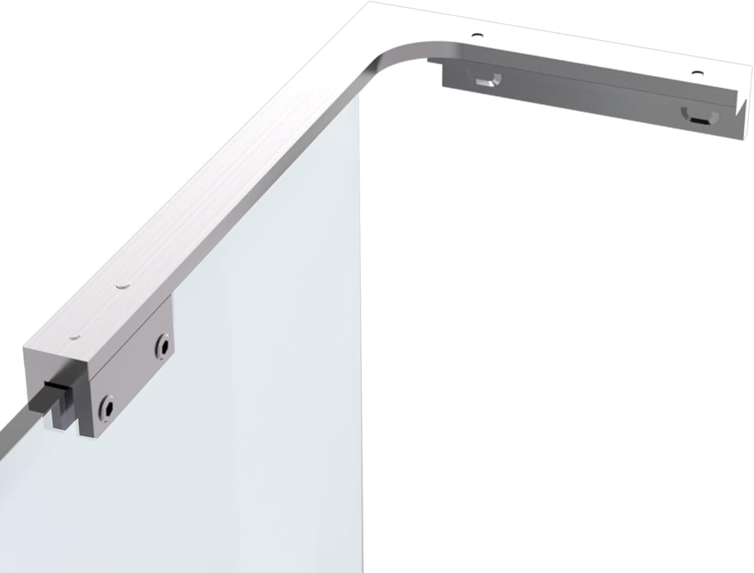 Shower Glass Support Bar, Both Sides Available, Frameless Bathroom Glass Clamp L gallery