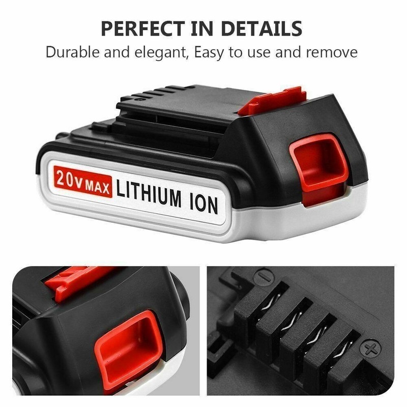 2Pack 20V Battery 2.0Ah replacefor Black Decker 20V Max Lithium Battery LBXR20US gallery