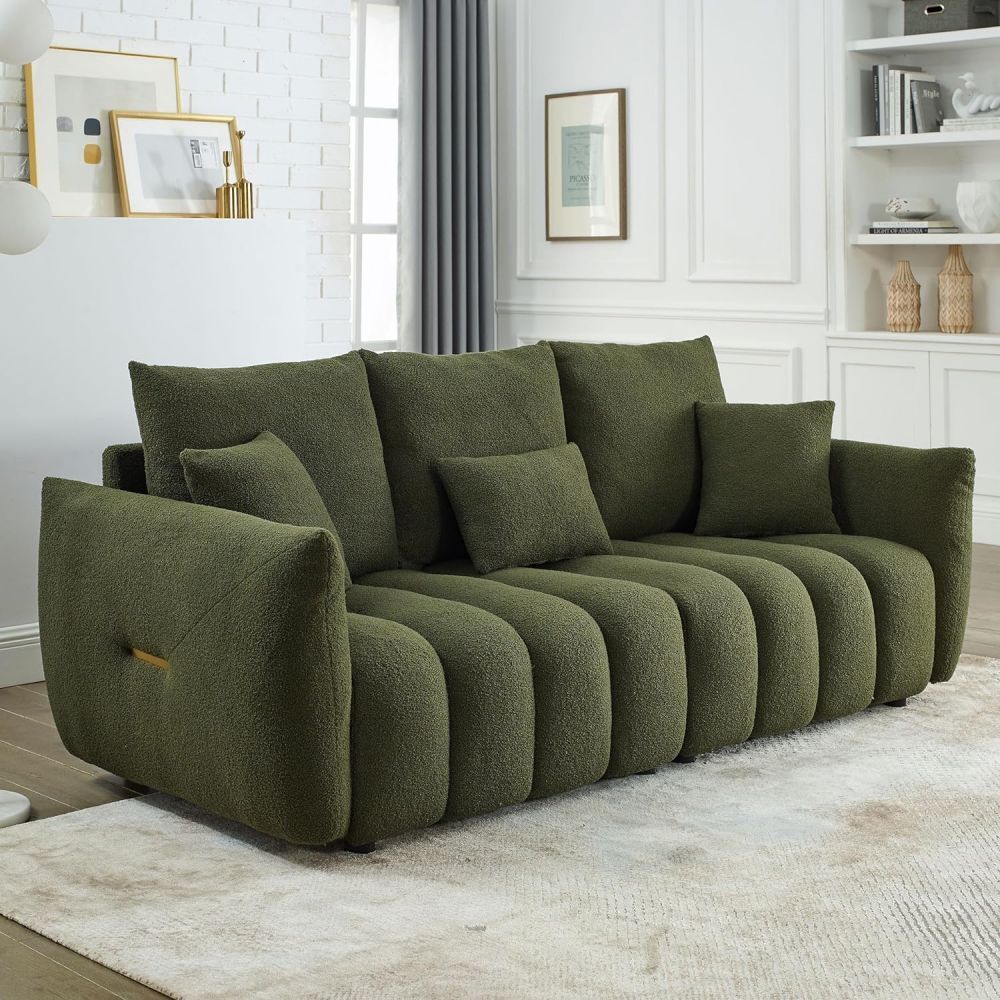 Modern Teddy Oversized Upholstered 3-Seater Single Sofa Couch for Living Room gallery