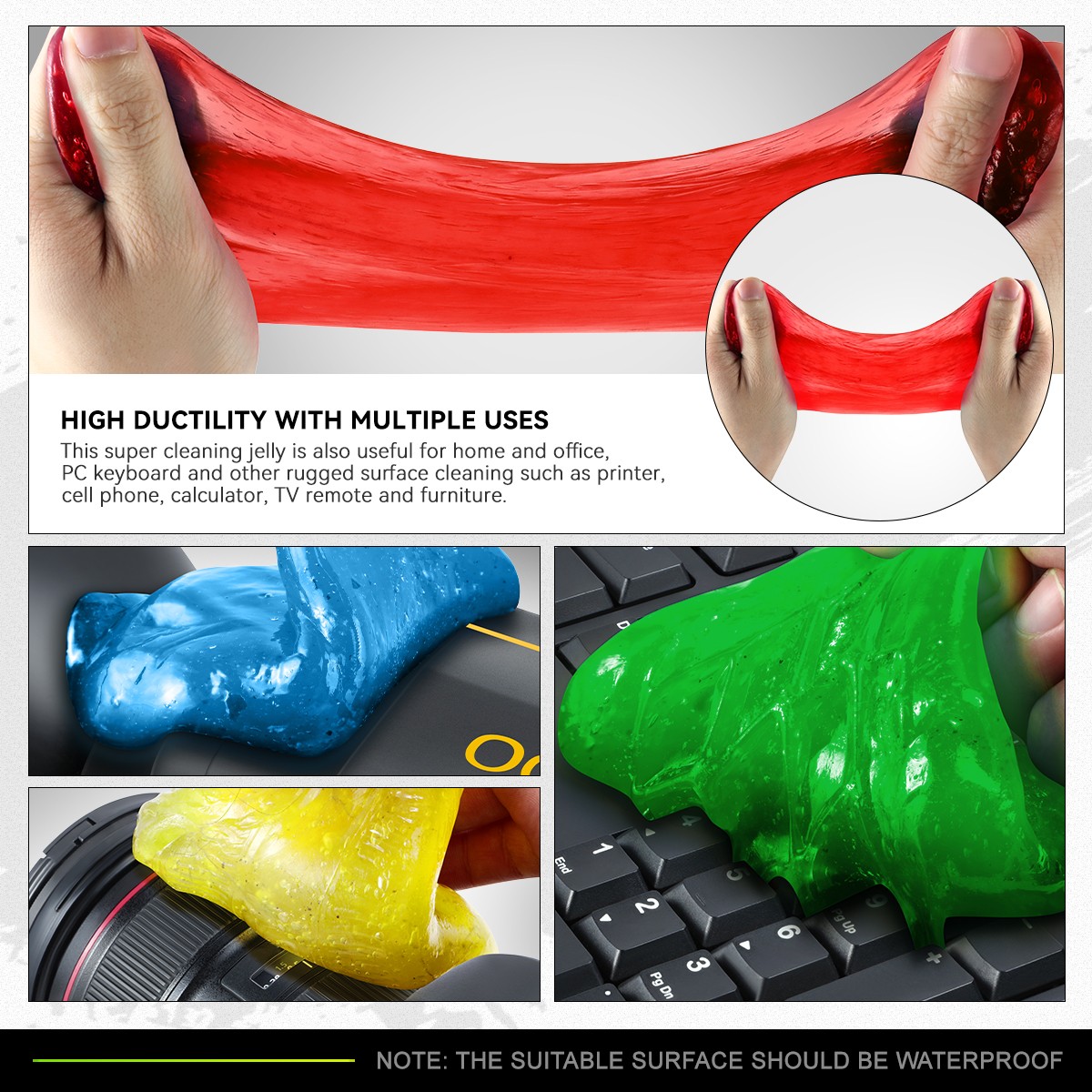 DNA Motoring 4 x Universal Dust Sticky Cleaning Gel Jelly Blue+Red+Green+Yellow gallery