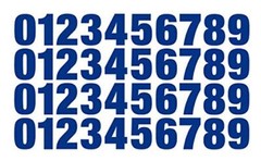 0-9 Reflective Numbers Blue Sticker Vinyl Decals CHOOSE 1″ – 12″ Set Of 40 (RV2)