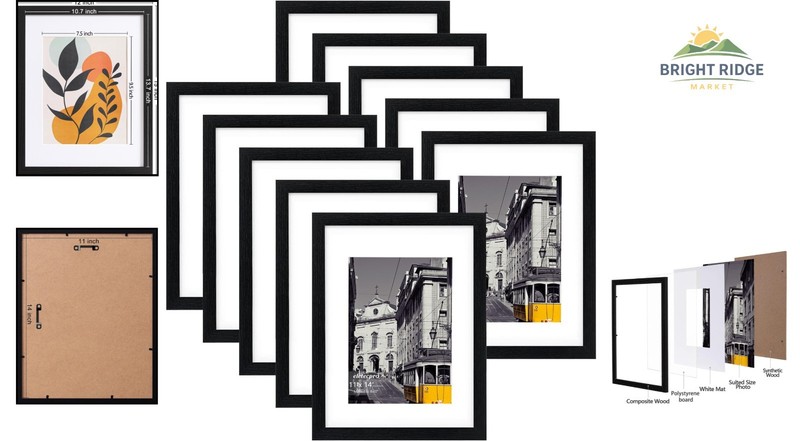 Lightweight Rectangular Picture Frames Set for Vertical or Horizontal Display gallery