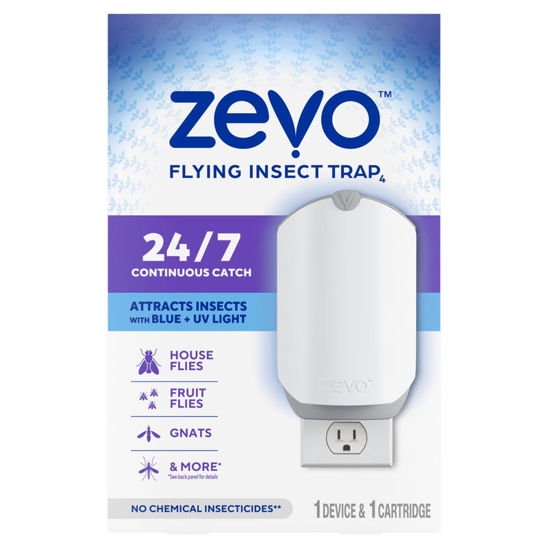 Zevo Flying Insect Trap Plug-In Starter Kit UV Light for Gnats Fruit Flies gallery