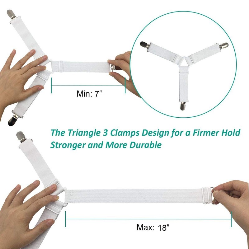 Sheet FastenersFitted Sheet Fasteners Elastic Straps, Adjtable Bedsheet Holders gallery